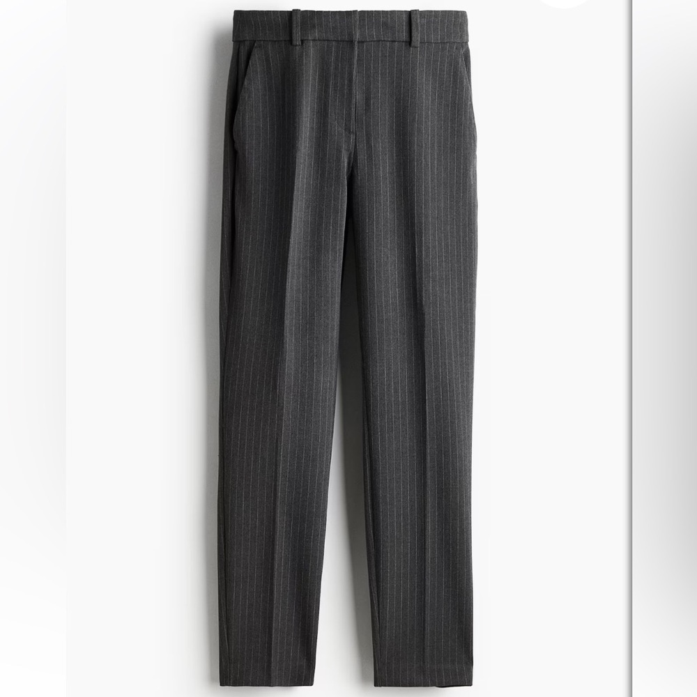 H&M Men's Dark Gray Pinstripe Trousers
